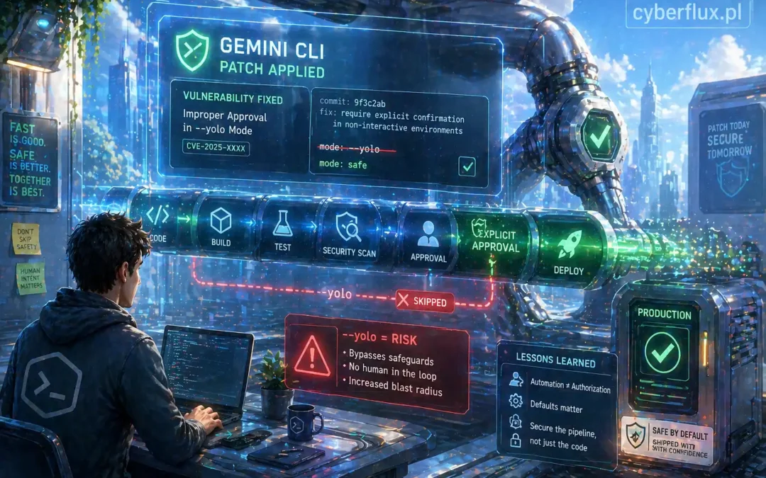 Nie nowy atak, tylko naprawiony błąd. Co łatka Gemini CLI mówi o tym, że tryb –yolo w potoku CI/CD to nie jest dobry pomysł