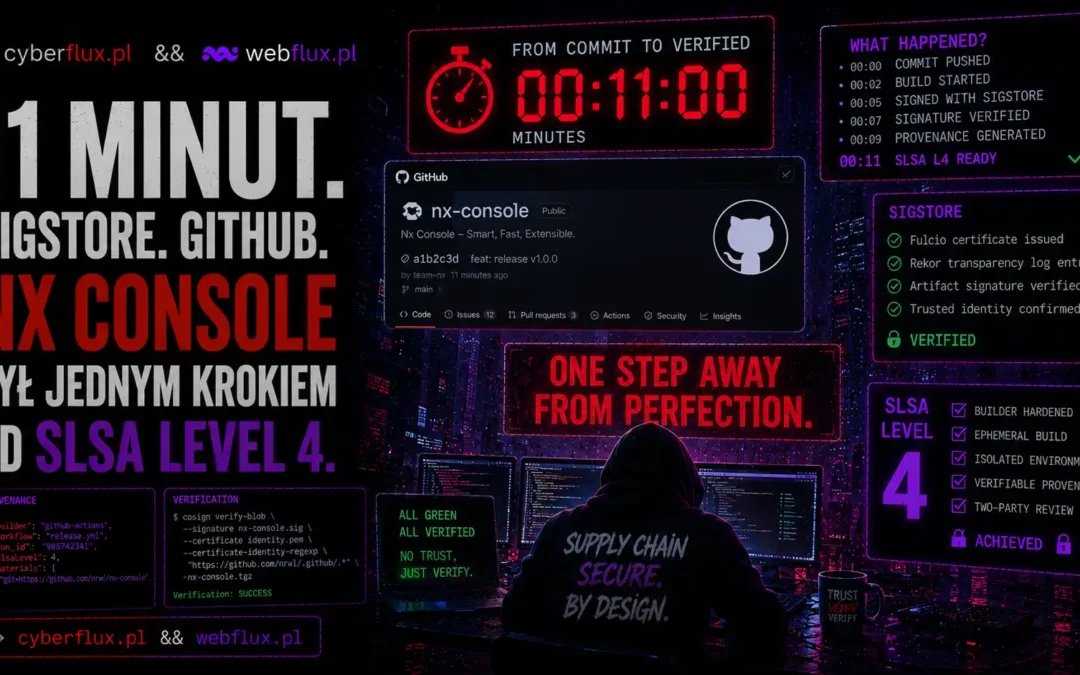 11 minut. Sigstore. GitHub. Nx Console był jednym krokiem od SLSA Level 4.