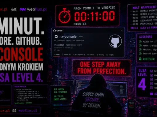 11 minut. Sigstore. GitHub. Nx Console był jednym krokiem od SLSA Level 4.