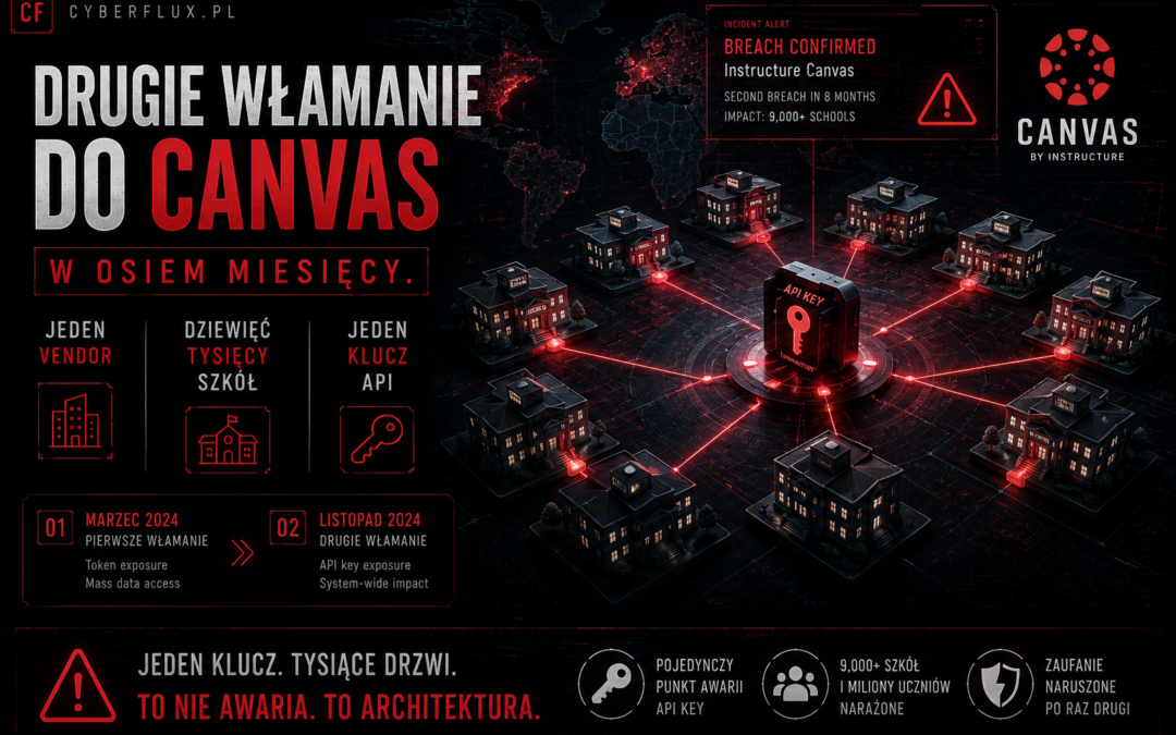Drugie włamanie do Canvas w osiem miesięcy. Jeden vendor, dziewięć tysięcy szkół, jeden klucz API