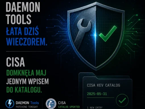 DAEMON Tools łata dziś wieczorem. CISA domknęła maj jednym wpisem do katalogu.