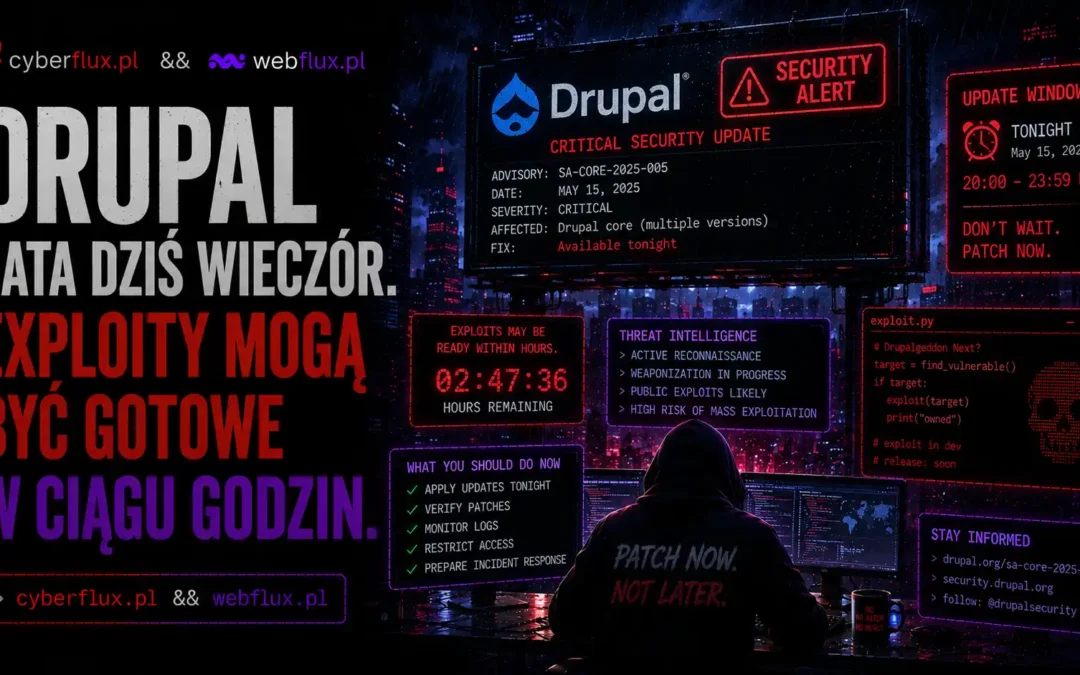 Drupal łata dziś wieczór. Exploity mogą być gotowe w ciągu godzin.