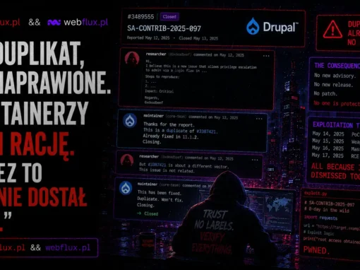 „To duplikat, już naprawione.” Maintainerzy mieli rację. I przez to nikt nie dostał łatki.