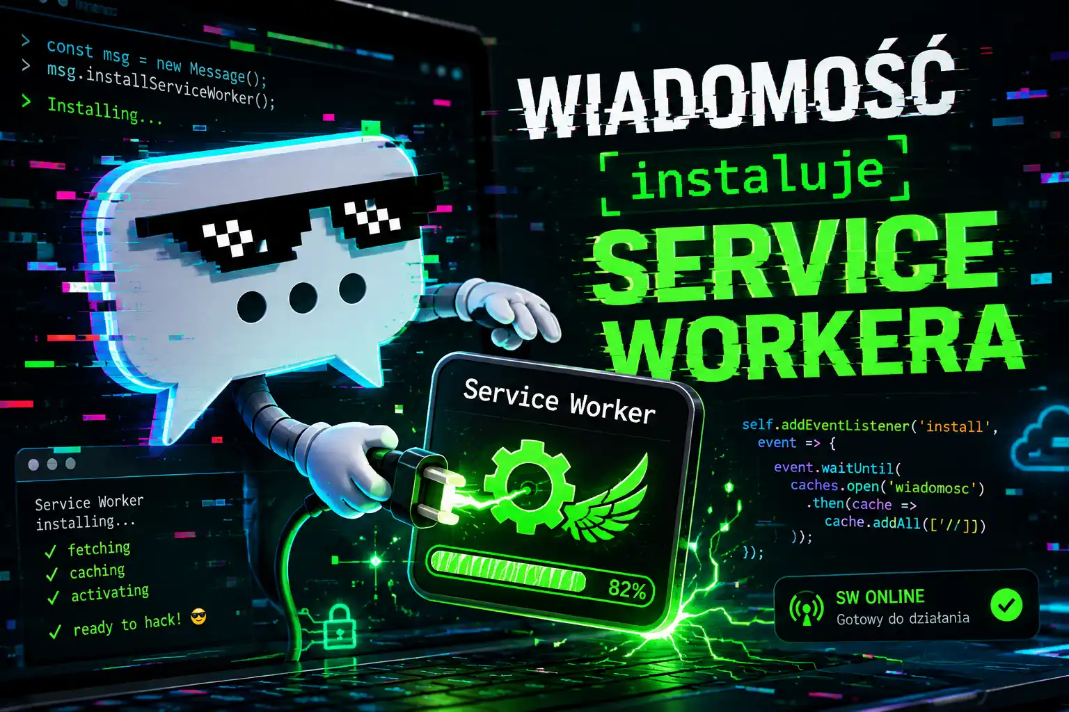 Wiadomość instaluje Service Workera