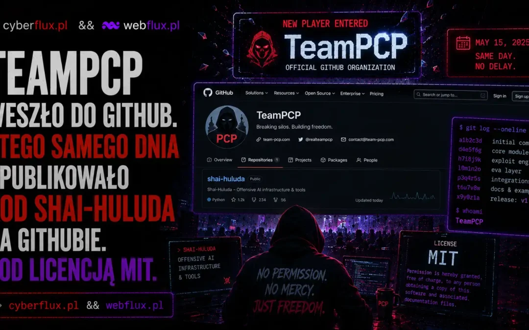 TeamPCP weszło do GitHub. I tego samego dnia opublikowało kod Shai-Huluda na GitHubie. Pod licencją MIT.