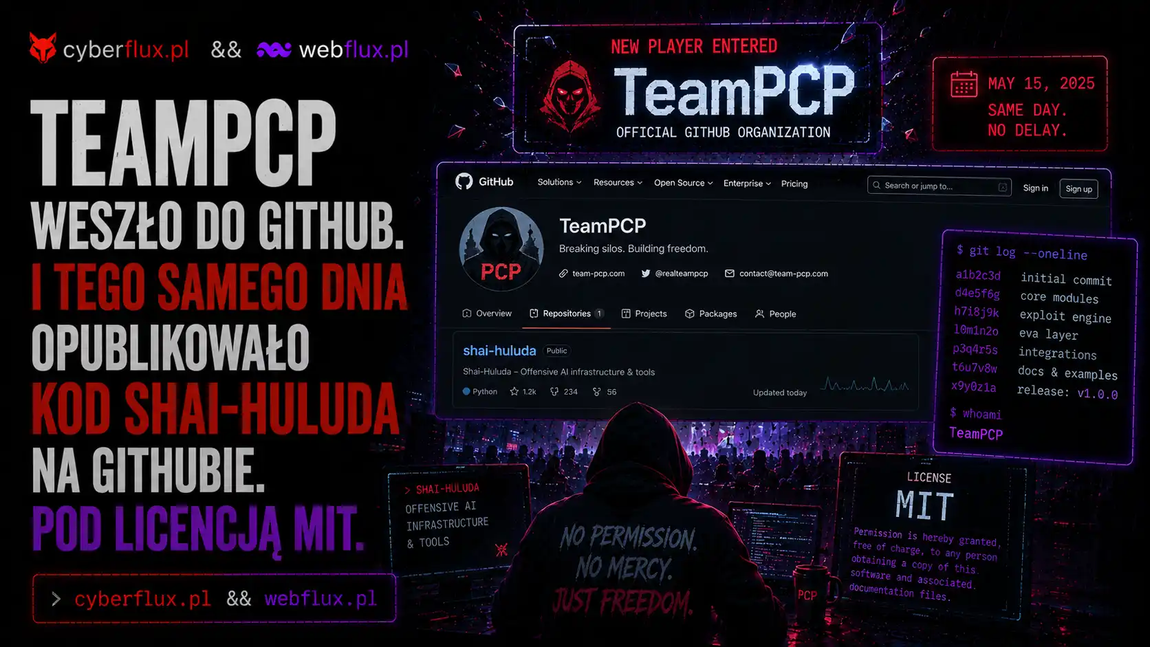 TeamPCP weszło do GitHub. I tego samego dnia opublikowało kod Shai-Huluda na GitHubie. Pod licencją MIT. TeamPCP weszło do GitHub. I tego samego dnia opublikowało kod Shai-Huluda na GitHubie. Pod licencją MIT.