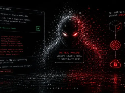 Malware, który nie ukrywa się przed piaskownicą. Ukrywa się przed analitykiem AI – wmawiając mu, że to jego własna sesja się sypie