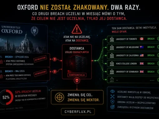 Oxford nie został zhakowany. Dwa razy. Co drugi breach uczelni w miesiąc mówi o tym, że celem nie jest uczelnia, tylko jej dostawca.