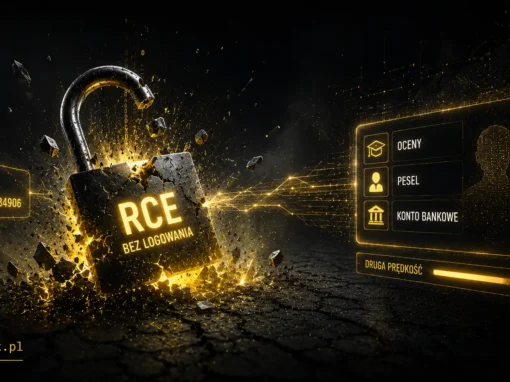 RCE bez logowania w systemie, który zna oceny, PESEL i konto bankowe studenta. Co CVE-2026-34906 mówi o drugiej prędkości polskiego oprogramowania.