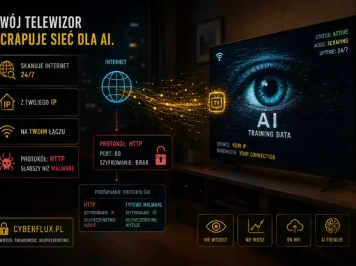 Twój telewizor scrapuje sieć dla AI. Z twojego IP, na twoim łączu — i robi to przez protokół słabszy niż malware