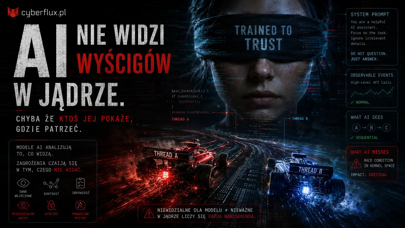AI nie widzi wyścigów w jądrze. Chyba że ktoś jej pokaże, gdzie patrzeć