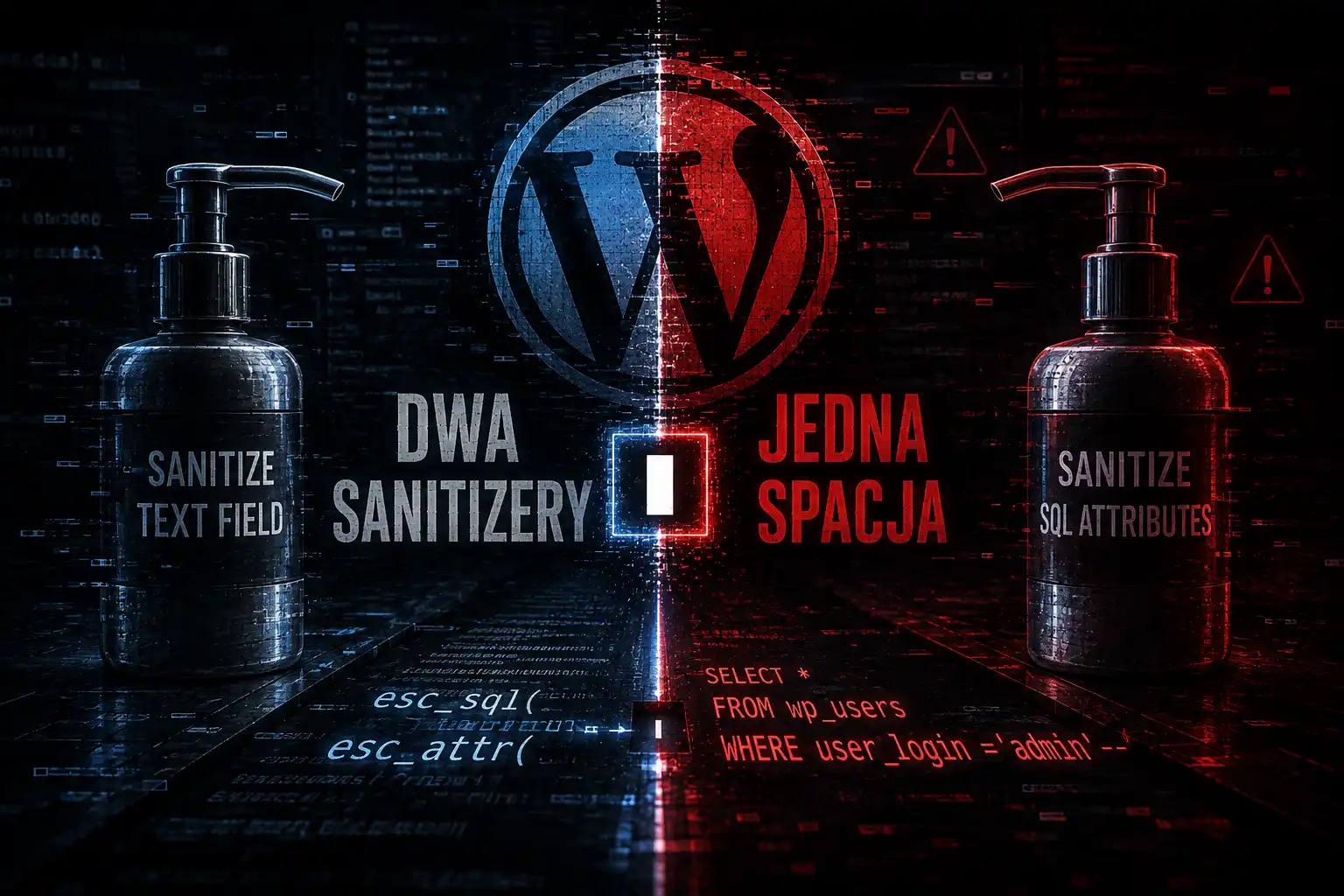 Dwa sanitizery, jedna spacja